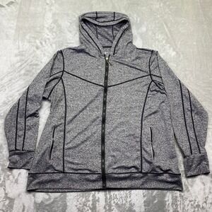 R.A.G Plus Gray Heathered Zip Up Hoodie Jacket Athletic Track Jacket 3X